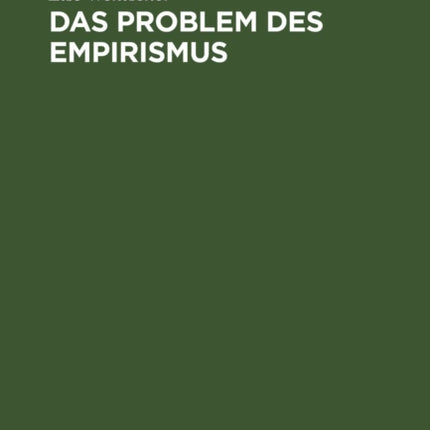 Das Problem Des Empirismus