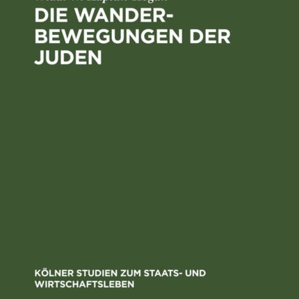 Die Wanderbewegungen Der Juden