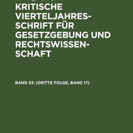 (Dritte Folge, Band 17)