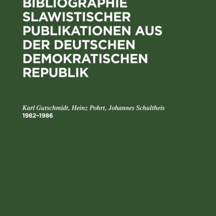 1982-1986: Dem X. Internationalen Slawistenkongreß Gewidmet