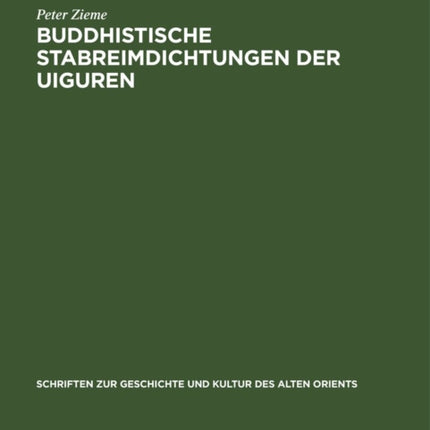 Buddhistische Stabreimdichtungen Der Uiguren