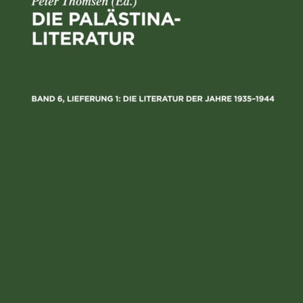 Die Literatur Der Jahre 1935-1944