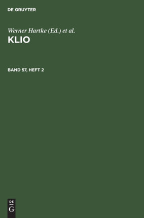 Klio. Band 57, Heft 2