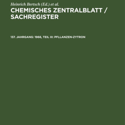 1966, Teil III: Pfllanzen-Zytron