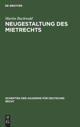 Neugestaltung Des Mietrechts