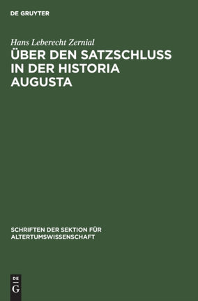 Über Den Satzschluss in Der Historia Augusta