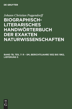 R - Sm, Berichtsjahre 1932 Bis 1962, Lieferung 5