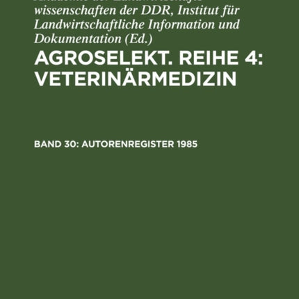 Autorenregister 1985