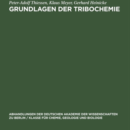 Grundlagen Der Tribochemie