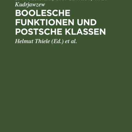 Boolesche Funktionen Und Postsche Klassen