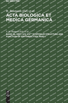 Viiith Symposium Structure and Function of Erythrocytes, Part I