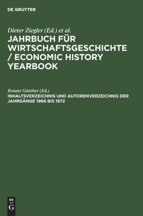 Inhaltsverzeichnis Und Autorenverzeichnis Der Jahrgänge 1968 Bis 1972