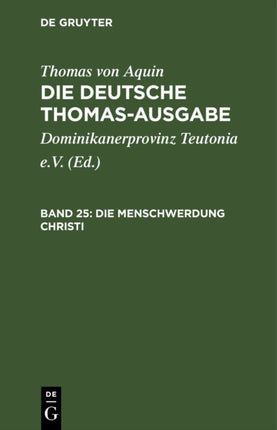 Die Menschwerdung Christi: III: 1-15