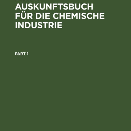 Auskunftsbuch Für Die Chemische Industrie