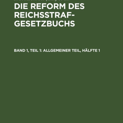 Allgemeiner Teil, Hälfte 1