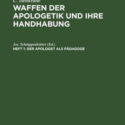 Der Apologet ALS Pädagoge