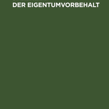 Der Eigentumvorbehalt