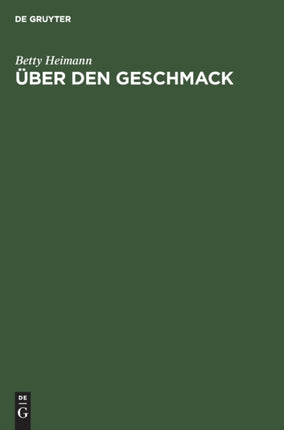 Über Den Geschmack