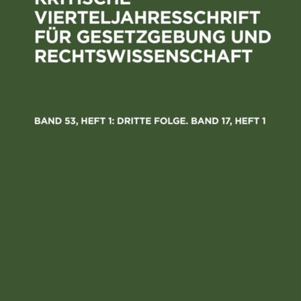Dritte Folge. Band 17, Heft 1