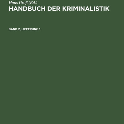 Handbuch der Kriminalistik
