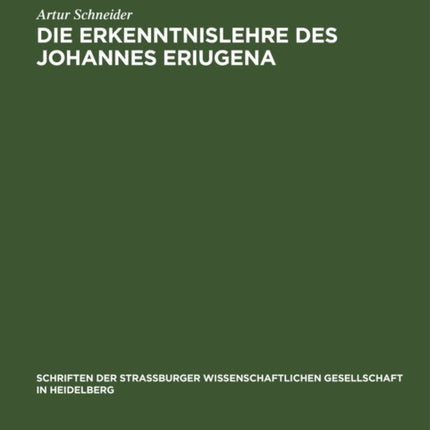 Die Erkenntnislehre des Johannes Eriugena