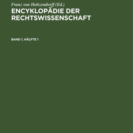 Encyklopädie der Rechtswissenschaft