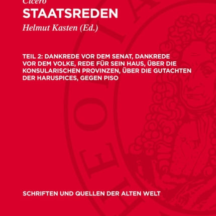 Dankrede VOR Dem Senat Dankrede VOR Dem Volke