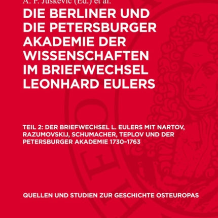 Der Briefwechsel L. Eulers Mit Nartov Razumovskij