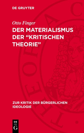 Der Materialismus Der Kritischen Theorie