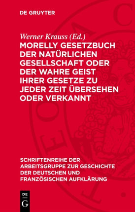 Morelly Gesetzbuch Der Natürlichen Gesellschaft
