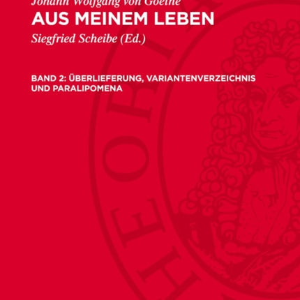 Überlieferung Variantenverzeichnis Und Paralipomena
