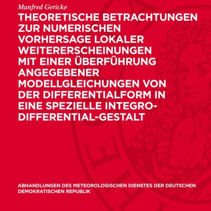 Theoretische Betrachtungen Zur Numerischen