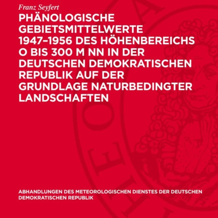 Phänologische Gebietsmittelwerte 19471956 Des