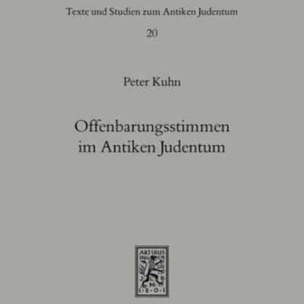 Offenbarungsstimmen im Antiken Judentum: Untersuchungen zur bat qol und verwandten Phänomenen