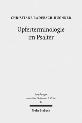 Opferterminologie im Psalter
