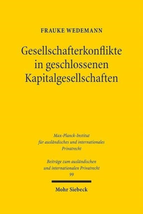 Gesellschafterkonflikte in geschlossenen Kapitalgesellschaften