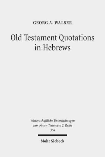 Old Testament Quotations in Hebrews: Studies in their Textual and Contextual Background