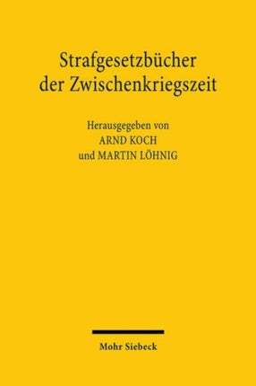 Strafgesetzbücher der Zwischenkriegszeit