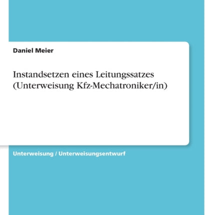 Instandsetzen eines Leitungssatzes Unterweisung