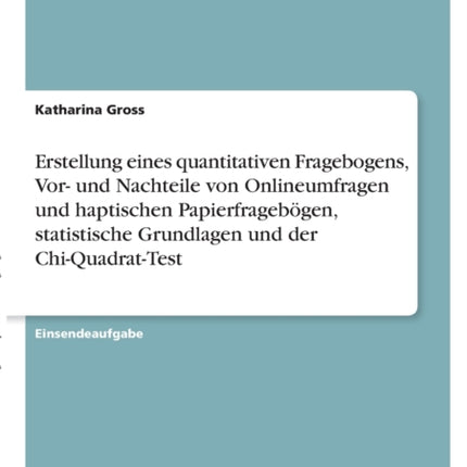 Erstellung eines quantitativen Fragebogens Vor