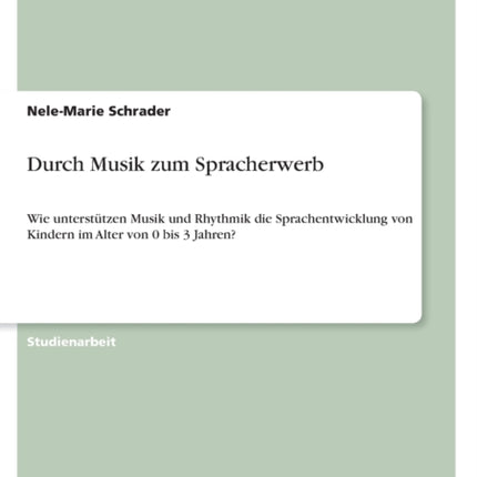 Durch Musik zum Spracherwerb Wie untersttzen