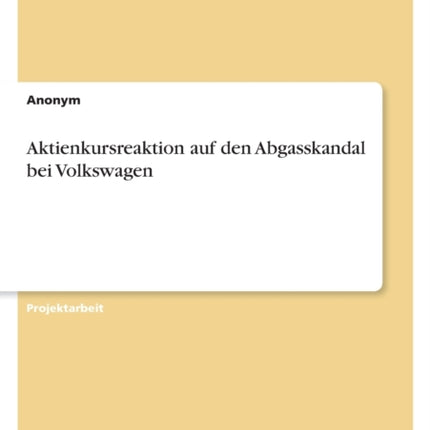 Aktienkursreaktion auf den Abgasskandal bei
