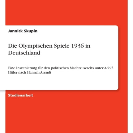 Die Olympischen Spiele 1936 in Deutschland