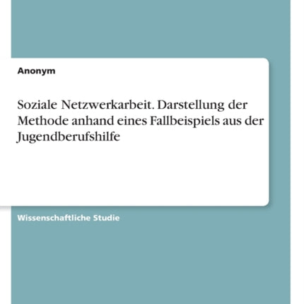 Soziale Netzwerkarbeit. Darstellung der Methode anhand eines Fallbeispiels aus der Jugendberufshilfe