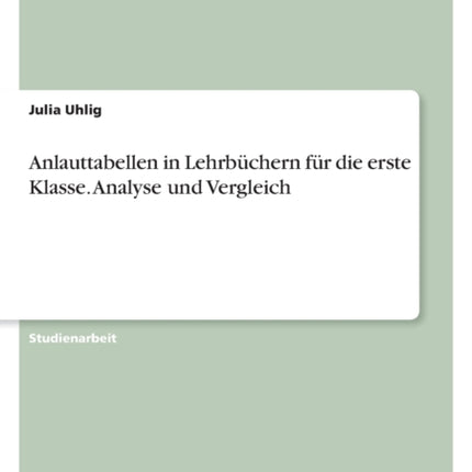 Anlauttabellen in Lehrbüchern für die erste