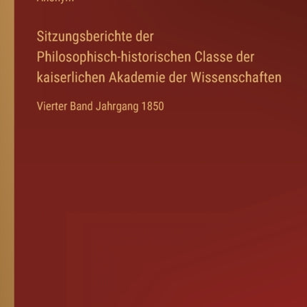 Sitzungsberichte der Philosophischhistorischen