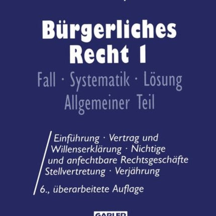 Bürgerliches Recht I: Fall · Systematik · Lösung Allgemeiner Teil