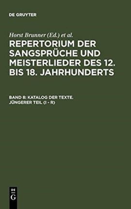 Katalog Der Texte. Jüngerer Teil (I - R)