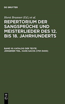 Katalog Der Texte. Jüngerer Teil. Hans Sachs (1701-3400)