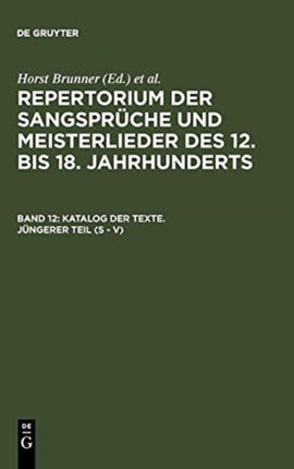 Katalog Der Texte. Jüngerer Teil (S - V)